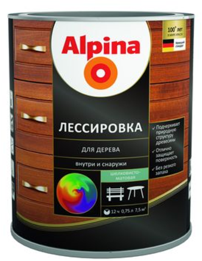 

Защитно-декоративный состав Alpina Лессировка (2.5 л) бесцветный
