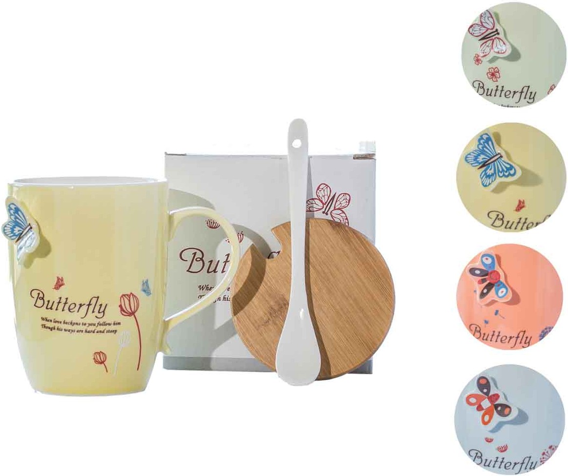 

Кружка с ложкой monAmi MUG-29, Кружка с ложкой MonAmi MUG-29 с крышкой 400мл