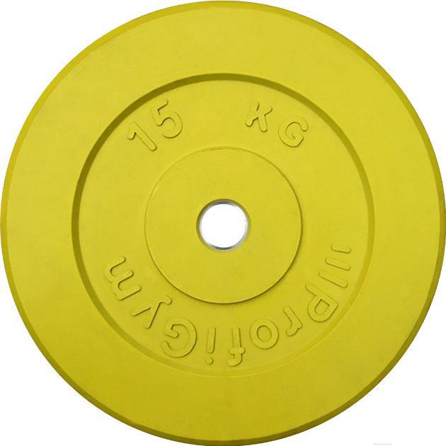 

Диск для штанги ProfiGym обрезиненный d 26 мм 15,0 кг желтый [400], обрезиненный d 26 мм 15,0 кг