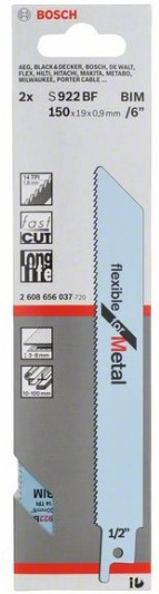 

Набор оснастки Bosch 2608656037 (2 предмета), Пилка для лобзика Bosch S 922 BF 2 шт 100 мм 2.608.656.037