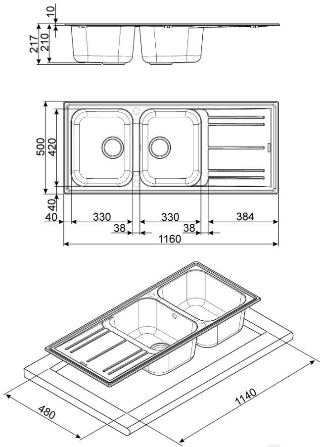 

Кухонная мойка Smeg LZ116AV2