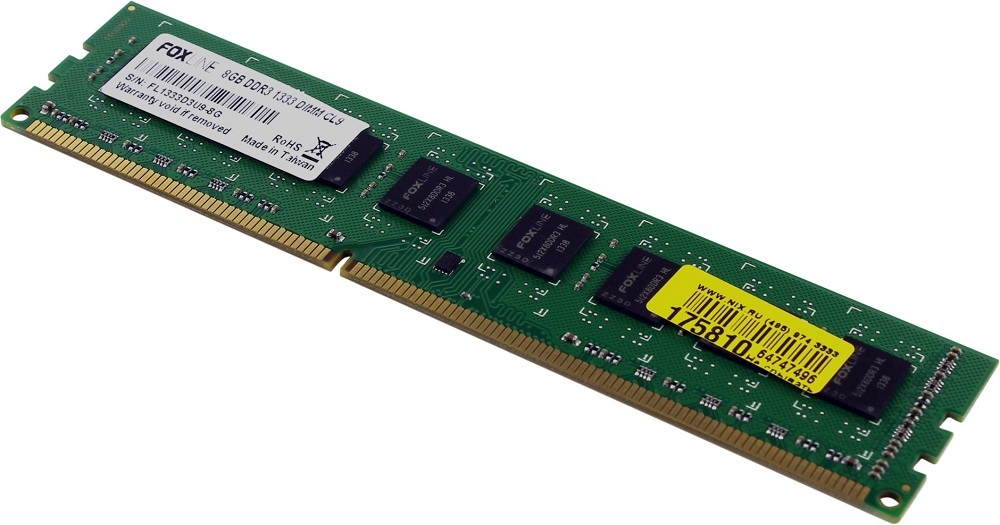 

Оперативная память Foxline 8Gb DDR-III 1333MHz [FL1333D3U9-8G], Оперативная память Foxline 8Gb DDR-III 1333MHz FL1333D3U9-8G