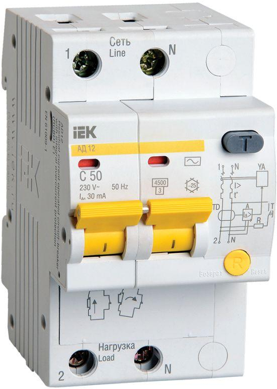 

Выключатель дифференциальный IEK АД12 MAD10-2-050-C-030