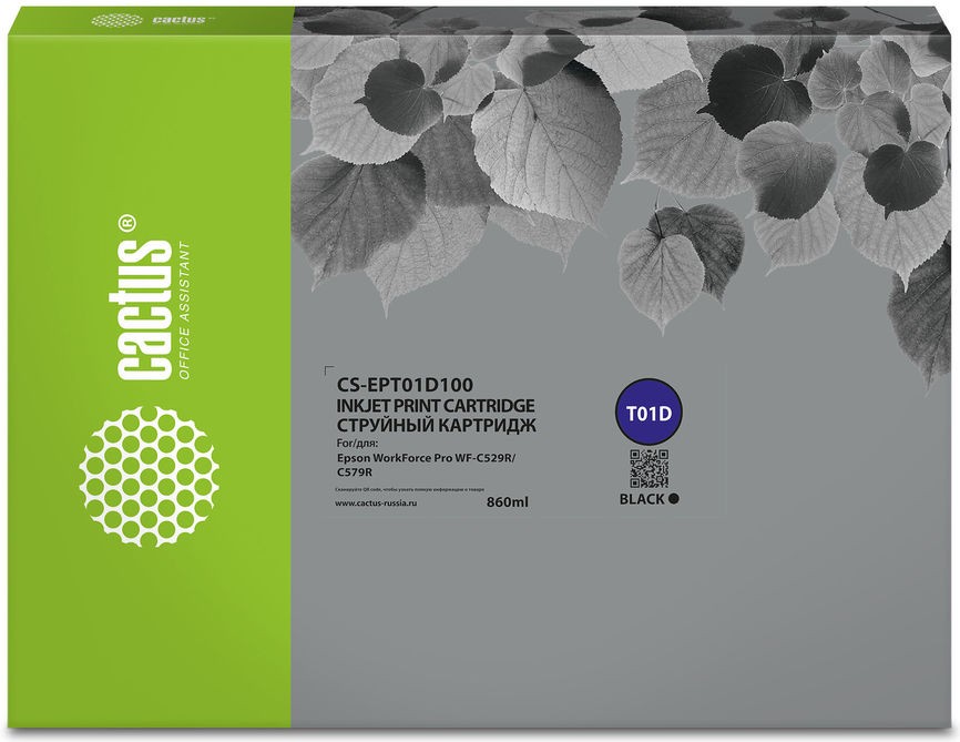 

Картридж струйный CACTUS CS-EPT01D100 T01D1 черный