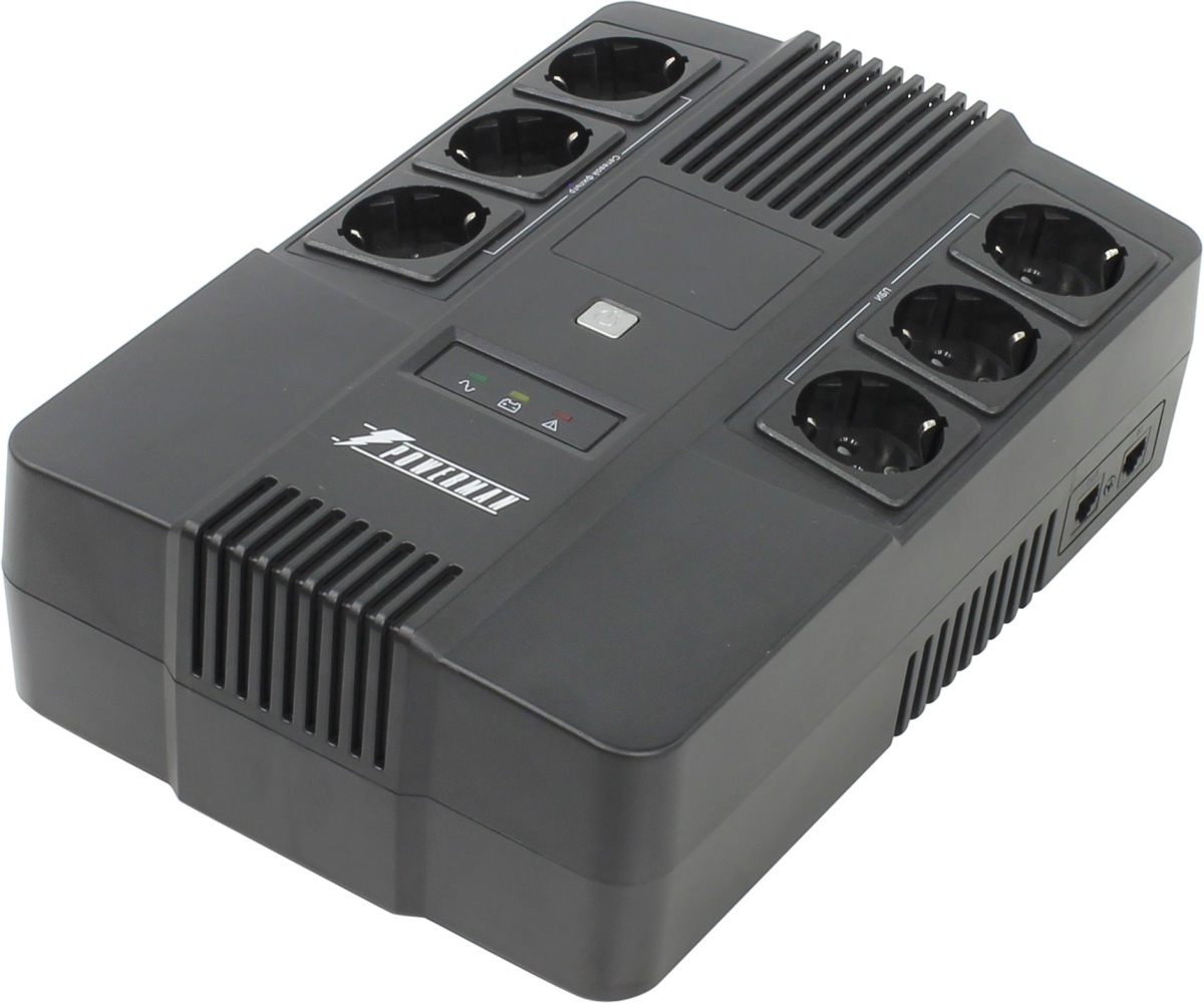 

Источник бесперебойного питания Powerman Brick 800 800ВА/480Вт [6120044], Источник бесперебойного питания Powerman Brick 800 800VA