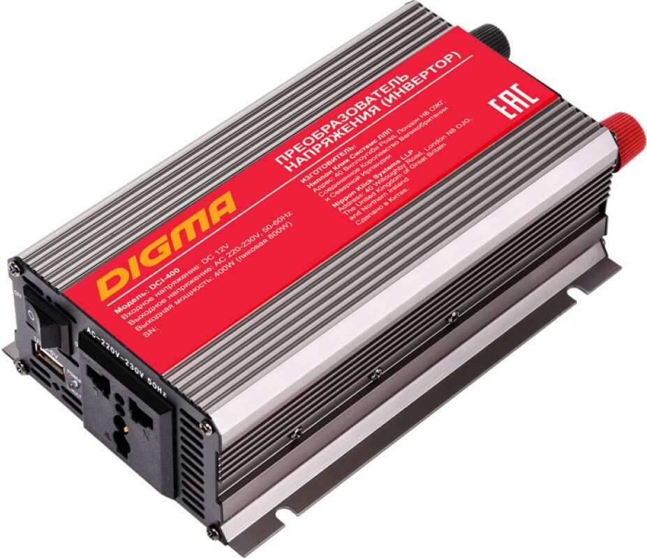 

Автомобильный инвертор Digma DCI-400 400Вт, (Digma DCI-400)