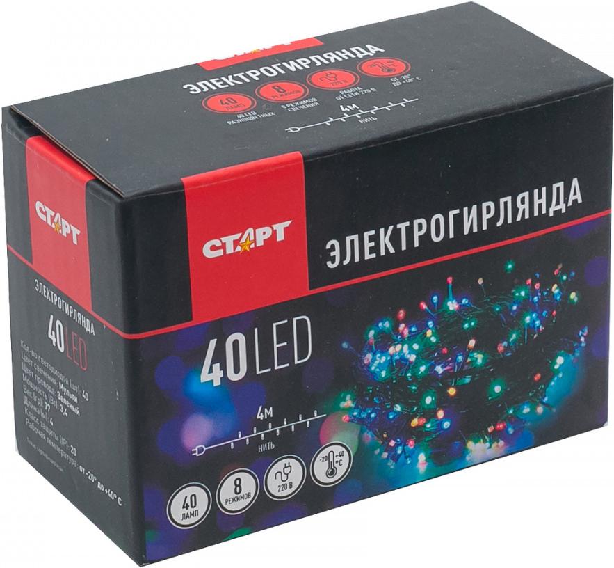 

Новогодняя гирлянда Старт НГ 40LED 8 режимов 4м, НГ 40LED 8 режимов 4м