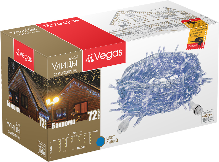 

Новогодняя гирлянда Vegas Бахрома [55008], Новогодняя гирлянда Vegas Бахрома 55008