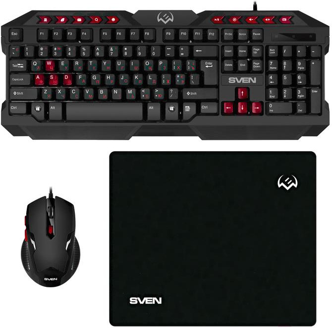 

Набор периферии Sven GS-9200, Игровой набор клавиатура+мышь+коврик Sven GS-9200