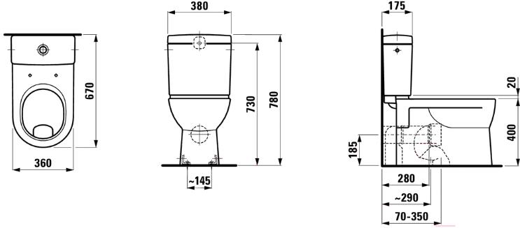 

Унитаз Laufen Pro 249590000001 + 8269530008731+ 8919513000031, Pro 249590000001 + 8269530008731+ 8919513000031