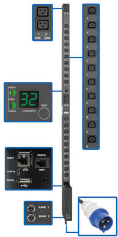 

Tripp Lite PDUMV32HV, Блок распределения питания Tripp Lite PDUMV32HVNETLX