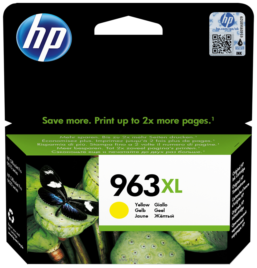 

HP 963 для OfficeJet Pro 901x/902x/HP желтый [3JA29AE], Картридж HP 963XL 3JA29AE