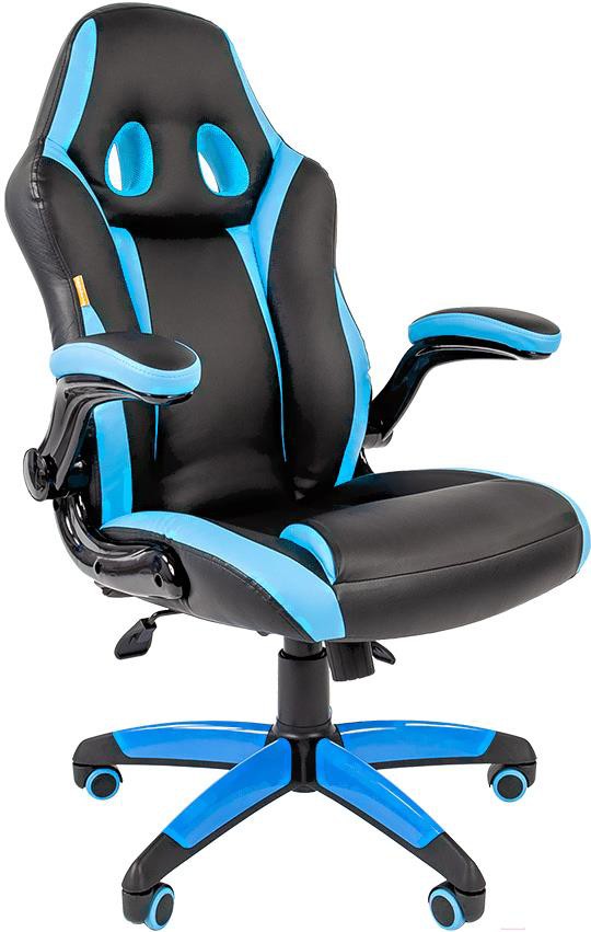 

Игровое кресло Chairman Game 15 черный/голубой [00-07022779], Офисное кресло CHAIRMAN Game 15 00-07022779 черный/голубой