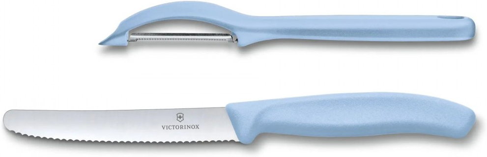 

Кухонный нож Victorinox Swiss Classic + овощечистка голубой [6.7116.21L22], Кухонный нож Victorinox Swiss Classic 6.7116.21L22