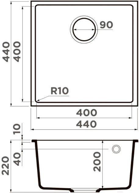 

Кухонная мойка Omoikiri Bosen 44-U-BE Tetogranit/ваниль [4993596], Bosen 44-U-BE