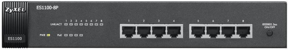 

Коммутатор Zyxel PoE ES1100-8P [ES1100-8P-EU0102F], PoE ES1100-8P