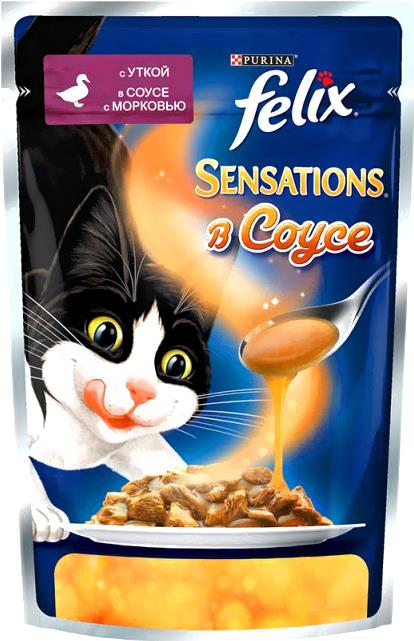 

Корм для кошек Felix Sensations Sauce Surprise с уткой и морковью в соусе (85г), Sensations Sauce Surprise утка/морковь в соусе 85г