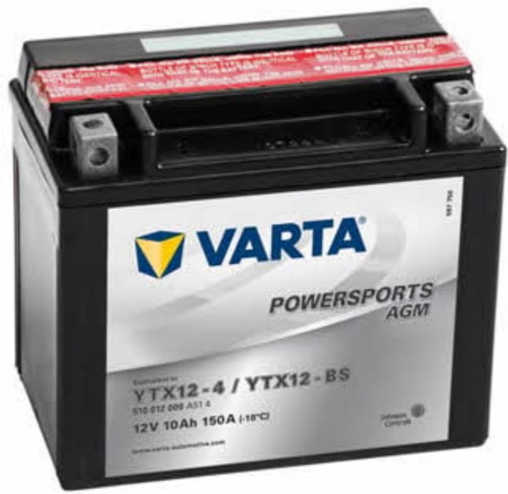 

Мотоаккумулятор Varta Powersports AGM TX12-BS 10 А/ч (510012015)