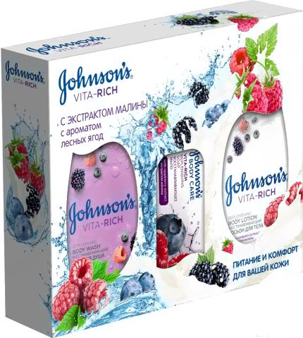 

Набор косметики для лица и тела Johnson's Vita Rich экстракт малины гель д/душа+лосьон д/тела+мыло (250мл + 250мл + 125г), Для лица и тела Vita Rich экстракт малины гель д/душа+лосьон д/тела+мыло 250мл + 250мл + 125г