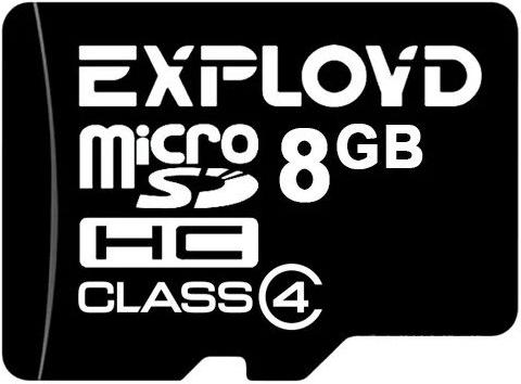 

Карта памяти Exployd microSDHC (Class 4) 8GB + адаптер [EX008GCSDHC4], microSDHC Class 4 8GB + адаптер