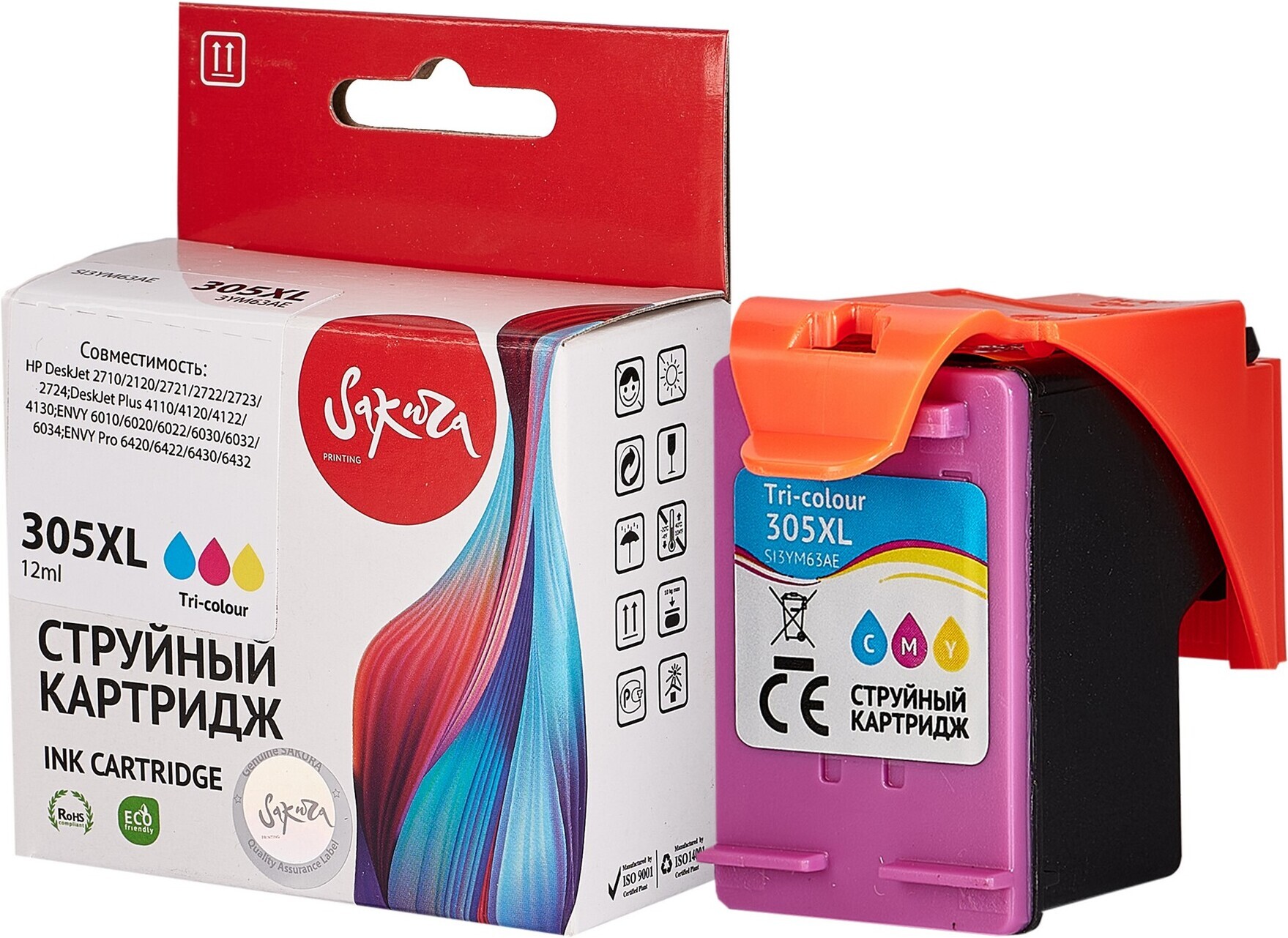 

Картридж струйный Sakura Printing 3YM63AE аналог №305XL Tri-colour (SI3YM63AE)