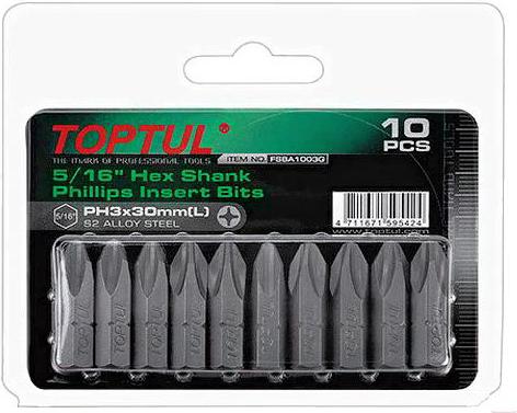 

Насадка крестообразная Toptul PH4 30мм 5/16 [FSBA1004G], Насадка крестообразная Toptul PH4 30мм 5/16 FSBA1004G