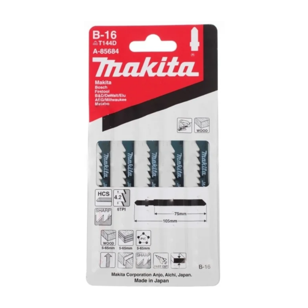 

Полотно пильное Makita A-85684, Пилка для лобзика Makita B-16 A-85684