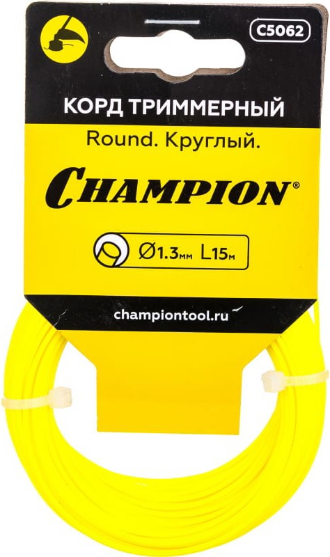 

Корд для триммера Champion Round 1.3мм*15м круглый в мотке (C5062)