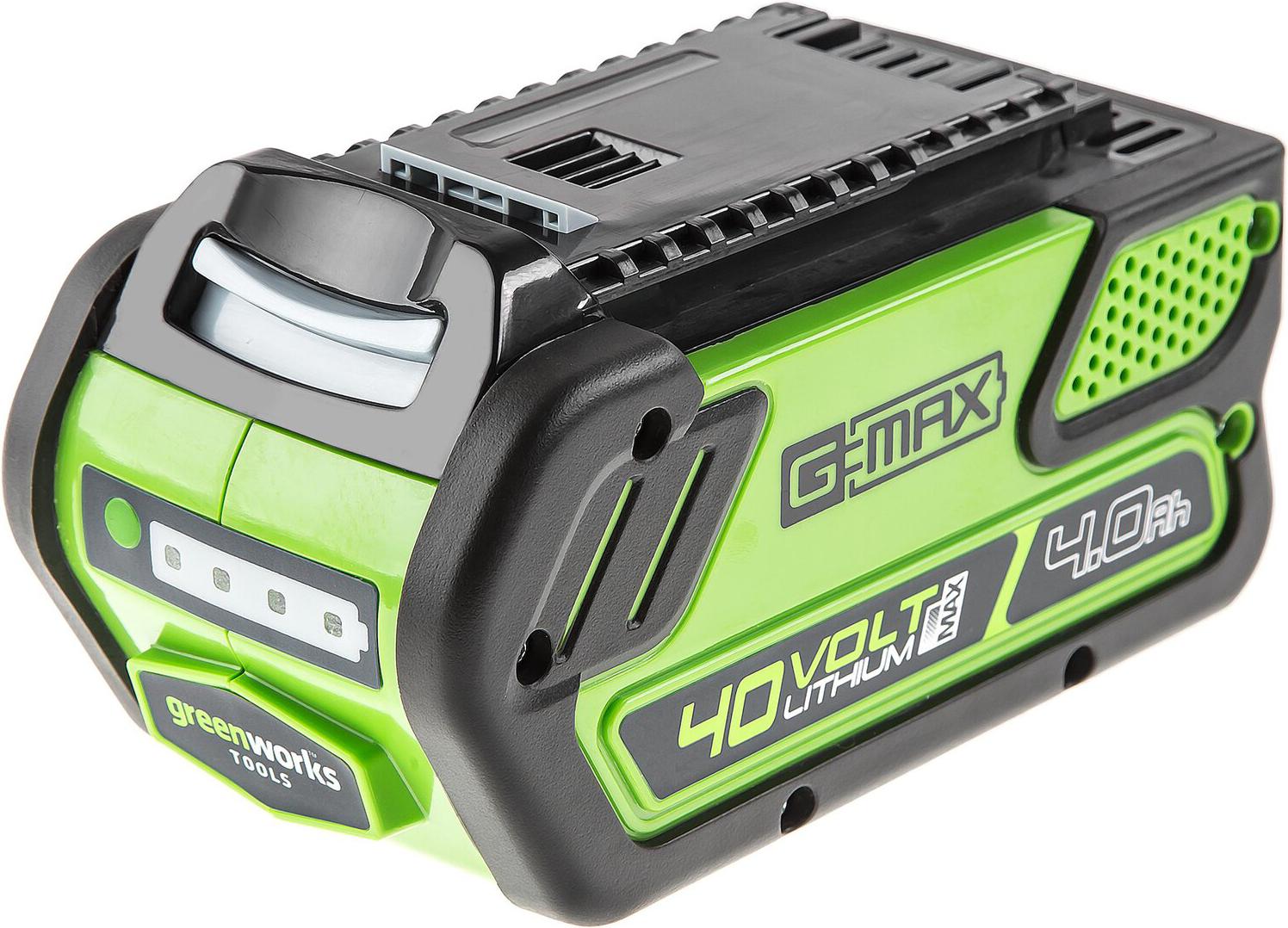 Battery g. Аккумулятор GREENWORKS g40b4. Аккумулятор 40v GREENWORKS g40usb4 4 а.ч. GREENWORKS аккумулятор g40b4, (40v, 4 а.ч) [2927007]. Аккумулятор g-Max 40v GREENWORKS g40b4.