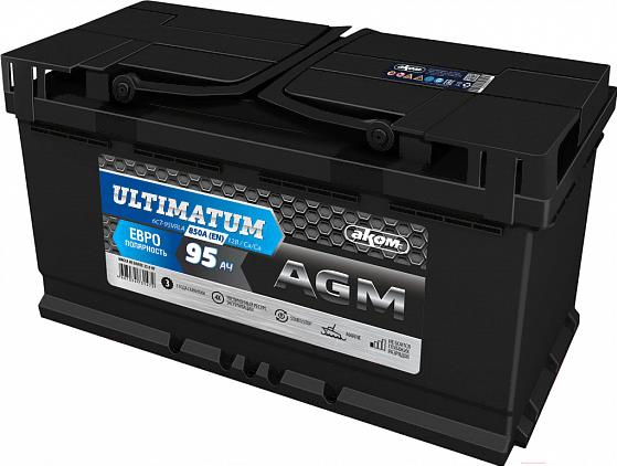 

Аккумулятор AKOM Ultimatum AGM Евро 95 А/ч [6СТ-95VRLA], Ultimatum AGM Евро 95 А/ч