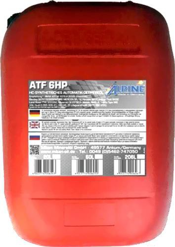 

Трансмиссионное масло Alpine ATF 6HP 20л (0101563)