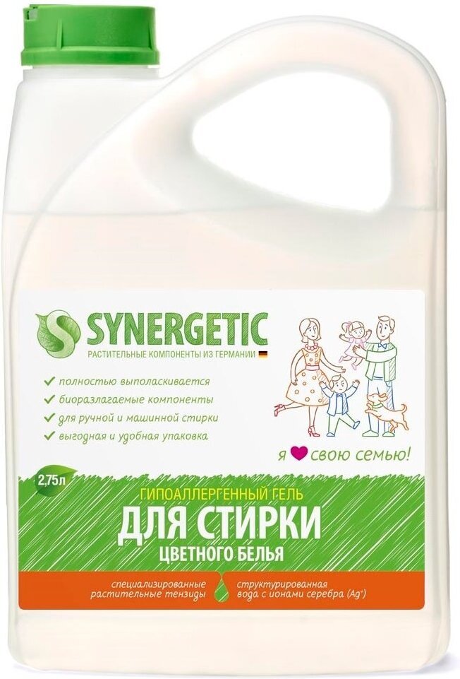 

Гель для стирки Synergetic для цветного белья 2.75 л