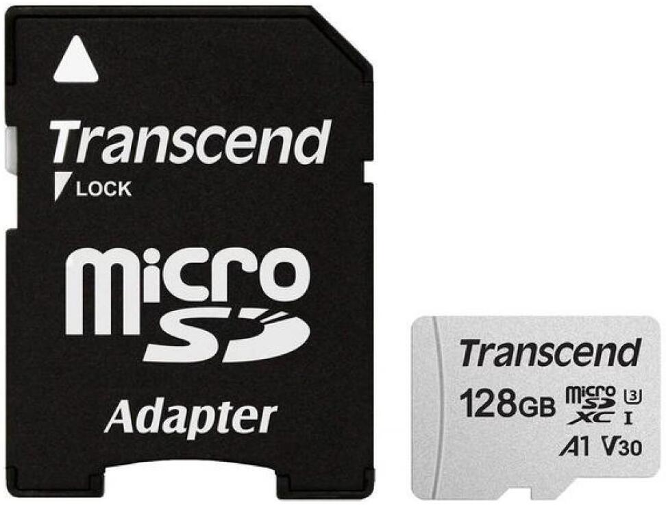 

Карта памяти Transcend microSDXC 300S 128GB Class 10 UHS-I U3 (TS128GUSD300S-A), Карта памяти Transcend 128GB TS128GUSD300S-A