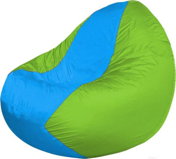 

Кресло-мешок Flagman кресло Classic К2.1-175 голубой/салатовый, Бескаркасное кресло Flagman Classic К2.1-175 голубой/салатовый
