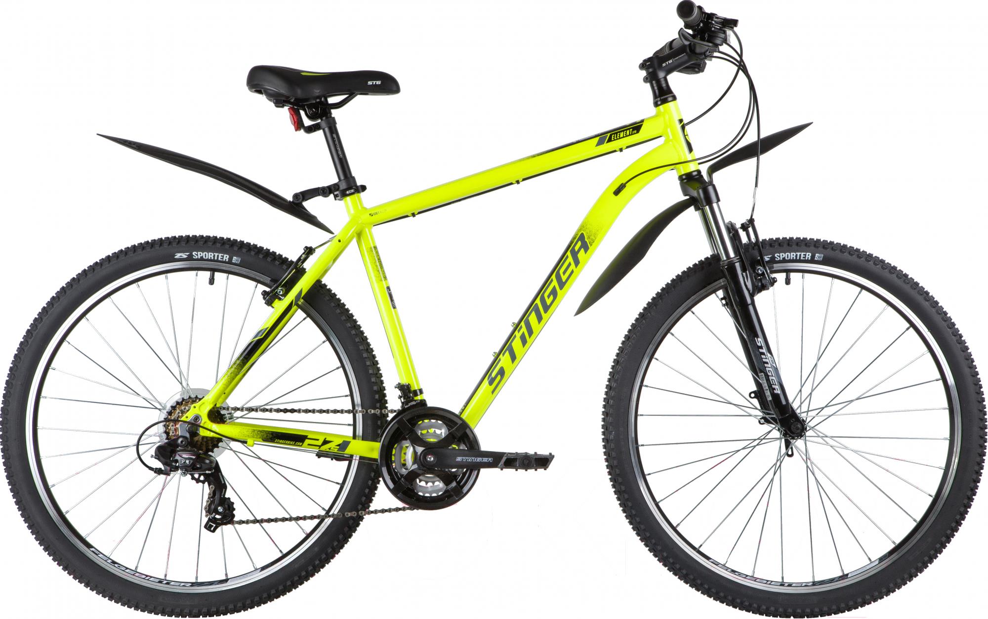 

Велосипед Stinger Element Std 27.5'' рама 16 дюймов 2020 зеленый [27AHV.ELEMSTD.16GN0], Element Std