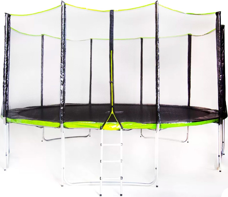 

Батут Fitness Trampoline Extreme Green 15 ft-457 см 5 опор с защитной сеткой и лестницей, Батут Fitness Trampoline GREEN 15 FT Extreme 5 опор EG/15-5