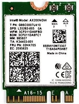 

Сетевой адаптер Intel AX200.NGWG.NV