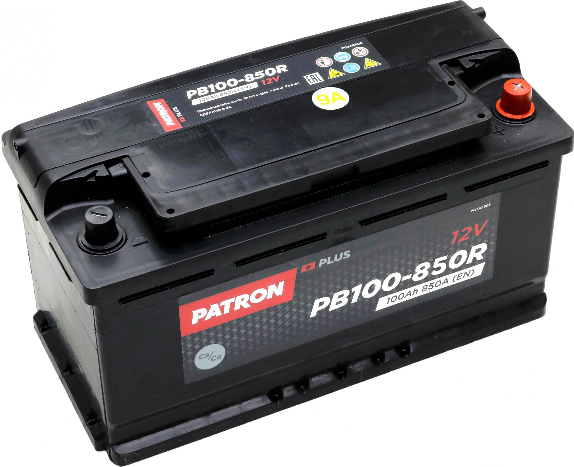 

Аккумулятор Patron 100 А/ч [PB100-850R], 100 А/ч