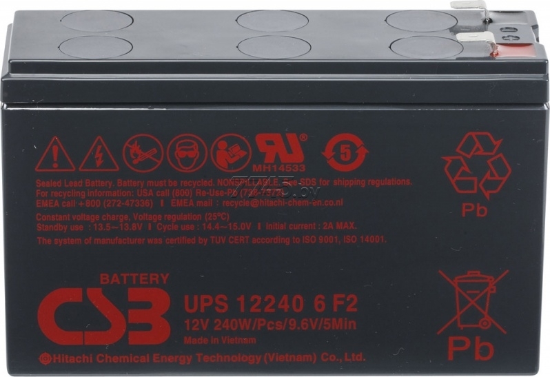 

Аккумулятор для ИБП CSB UPS 12240 6 F2, Аккумуляторная батарея CSB UPS 12240 6 F2 12V/5Ah Slim (CSB UPS 12240 6 F2 12V/5Ah Slim)