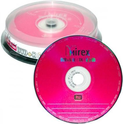 

Оптический диск Mirex Dual Layer DVD+R 8.5Gb 8x 10 шт Cake box [UL130062A8L], Dual Layer DVD+R 8.5Gb 8x 10 шт Cake box