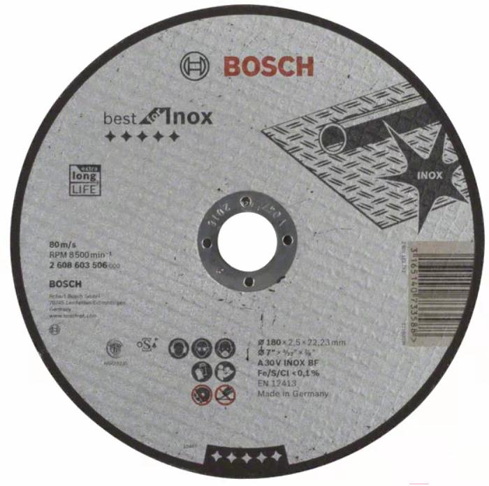 

Отрезной круг Bosch 2.608.603.506, Отрезной круг Bosch 180x2.5 Best for Inox 2.608.603.506