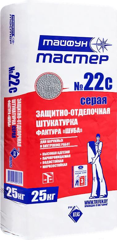 

Штукатурка Тайфун Мастер №22С фактура шуба под окраску (25кг), Штукатурка Тайфун Мастер №22С фактура шуба под окраску 25кг