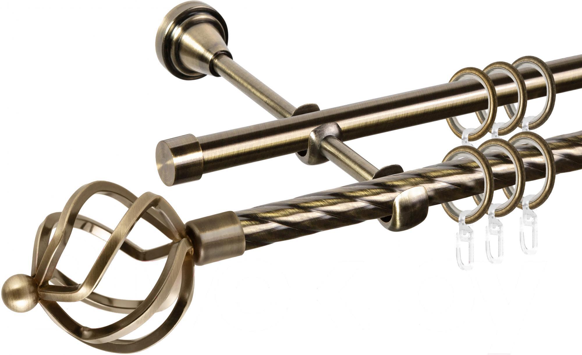 

Карниз АС ФОРОС Grace D16K/16Г + наконечники Булава 1.8м антик