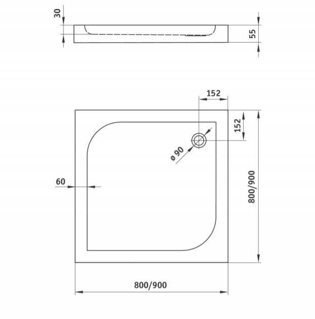 

Душевой поддон Deante Cubic KTK 041B, Cubic KTK 041B