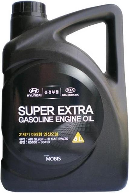 

Моторное масло Hyundai/KIA Super Extra Gasoline 5W30 4л [0510000410], Super Extra Gasoline 5W30 4л