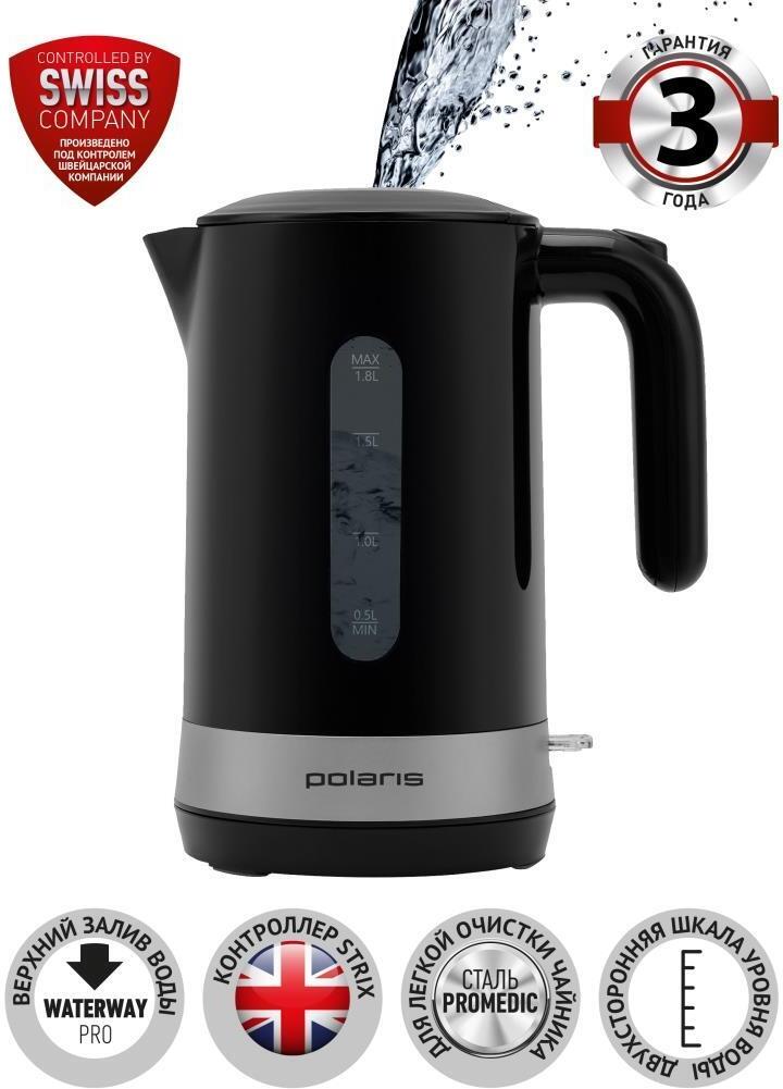 

Электрочайник Polaris Water Way Pro черный [PWK 1803C], Электрочайник Polaris PWK 1803C Water Way Pro (черный)