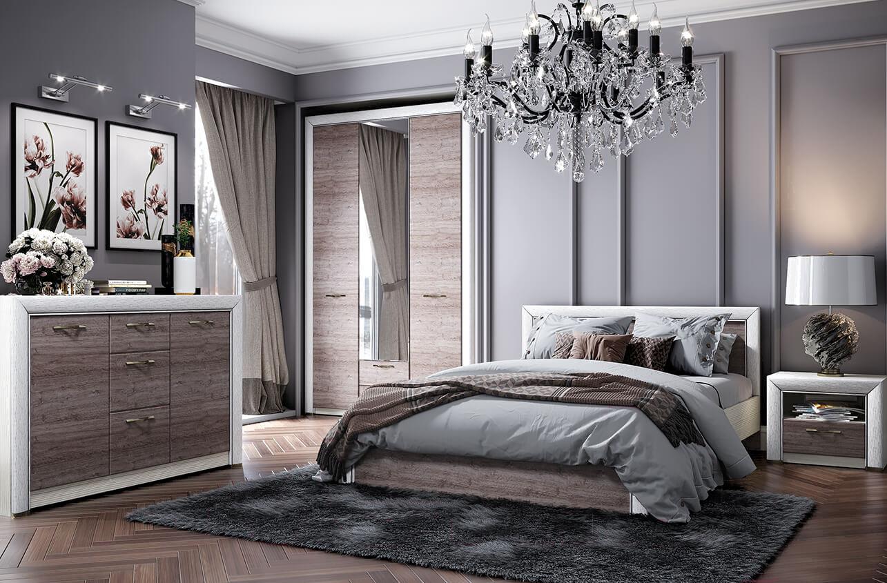 

Кровать Anrex Olivia 120 вудлайн кремовый/дуб анкона