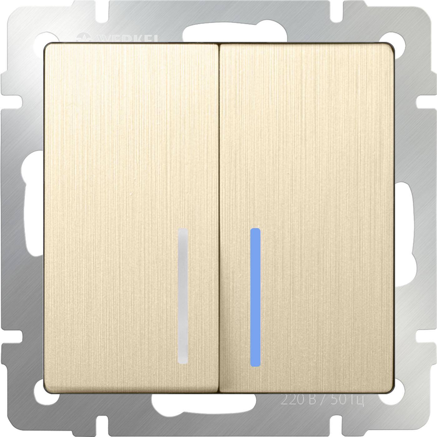 

Выключатель Werkel WL10-SW-2G-2W-LED шампань [a035617], Выключатель Werkel WL10-SW-2G-2W-LED a035617 шампань
