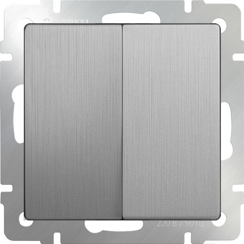 

Выключатель Werkel WL09-SW-2G-2W серебряный [a035656], WL09-SW-2G-2W