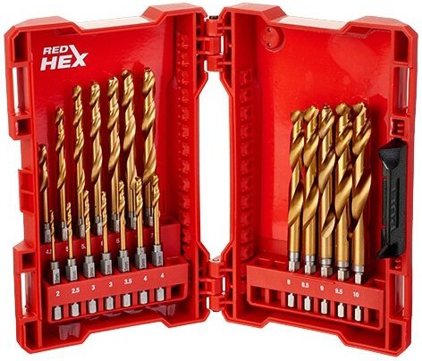 

Набор сверл Milwaukee 48894760, Набор сверл Milwaukee HSS-G Ti 19 шт 48894760